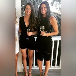 Elizabeth and James Black MIDI Skirt | Size 6 | previously worn